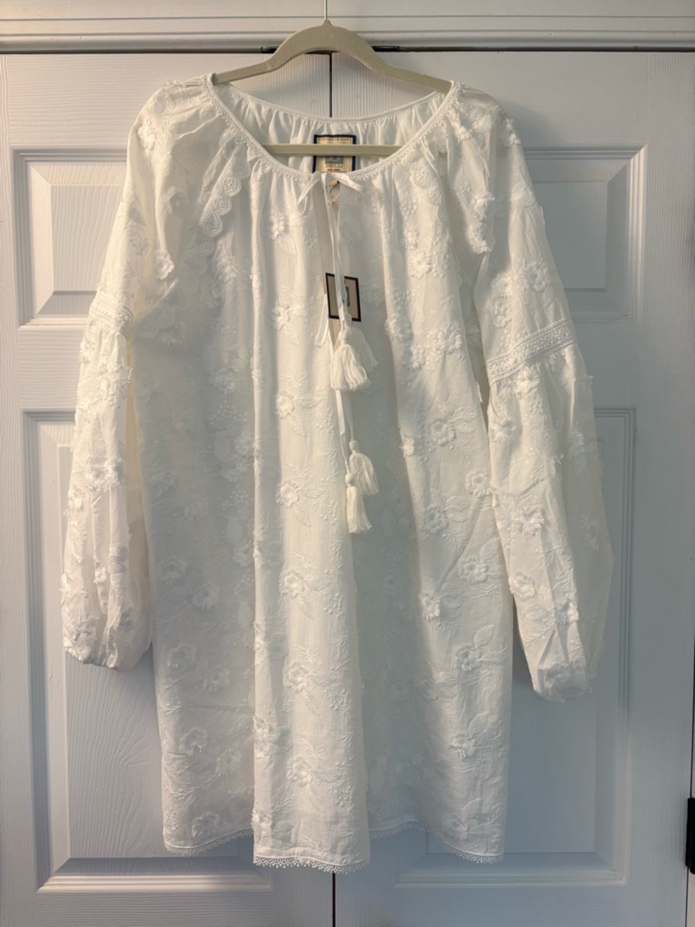 BELL Alicia Bell White Embroidered Beach Cover-Up Tunic